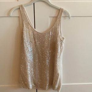 J.Crew silk sequin top.